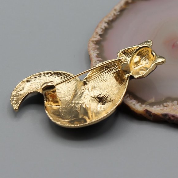 Fox animal pin brooch jewelry fashion purple gold - Picture 8 of 12